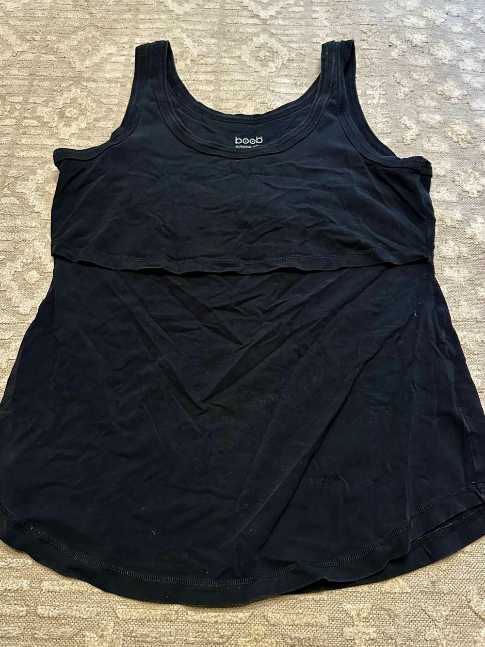 Boob Design Black Nursing Tank Top - Layered Breastfeeding Tank